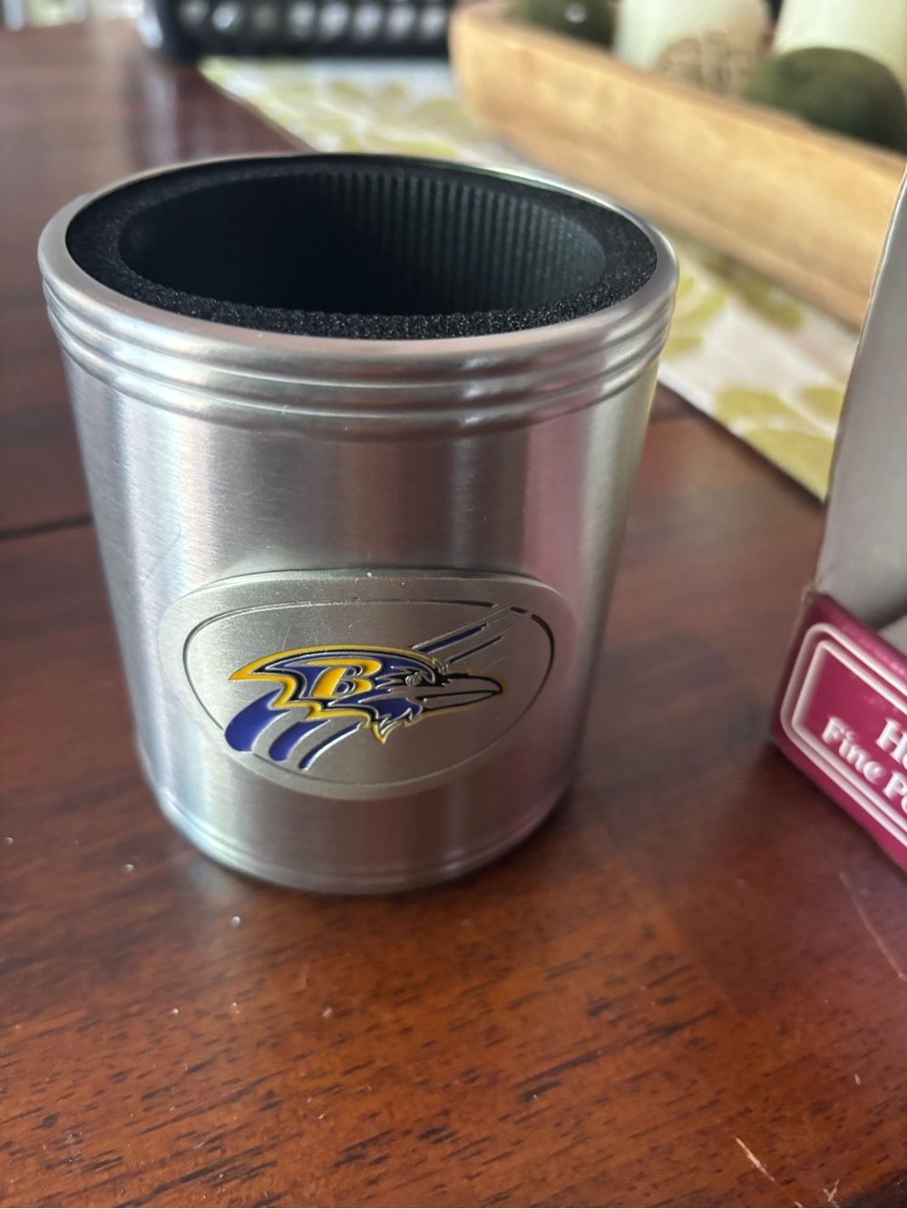 Pewter Baltimore Ravens coozie nwt